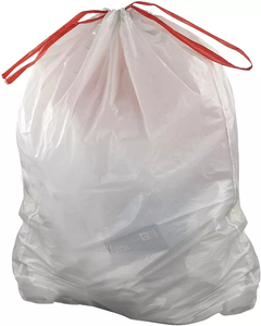 High quality custom printed disposable <strong>pe</strong> <strong>roll</strong> plastic trash can drawstring garbage bag with ties <strong>string</strong> for kitchen hotel