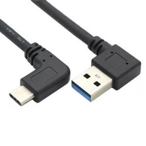 Can tell USB左直角3.0 C型公到左角USB a型2.0公快速充电和数据同步电缆 - Product Image 1