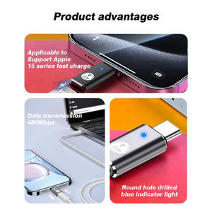 35W充電480mbpsデータ伝送タイプC〜8ピンコンバータUSB Cオス8ピンメスアダプタースマートフォンDC出力 - Product Image 5
