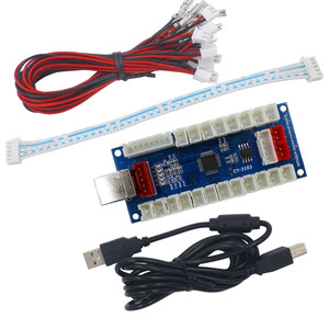 SJ @ JX DIY Arcade Kit LED USB Codificador Board Zero Delay Retro Pie MAME Raspberry Pi Controlador con Joystick Button Fight Stick