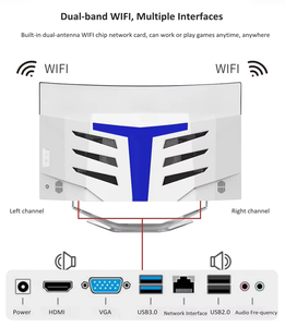 Computadora de escritorio curva directa de fábrica 24 pulgadas todo en uno PC Computadora 27 pulgadas AIO PC todo en uno Bilgisayar para juegos
