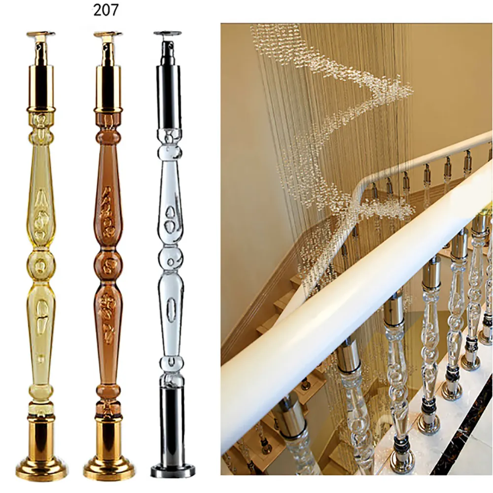 Baluster de vidro acrílico, design de baluscomercial de vidro