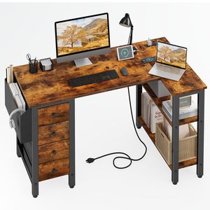 Bàn góc với ổ cắm điện cho phòng ngủ văn phòng tại nhà-Tùy chỉnh Amazon - Product Image 2