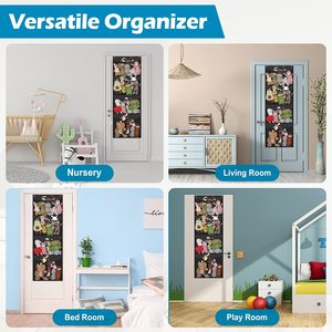 Over Door Hanging Organizer for Kids Toy Storage Organizers With Door Hook and 4 Pockets Storage for Stuffed Animals