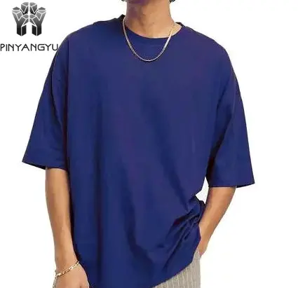 पुरुषों के लिए सांस लेने योग्य ट्रेंडी ओवरसाइज़ टी-शर्ट, ढीली फिट वाली टी-शर्ट बैगी स्टाइल डाउन ड्रॉप शोल्डर टी शर्ट थोक दर OEM