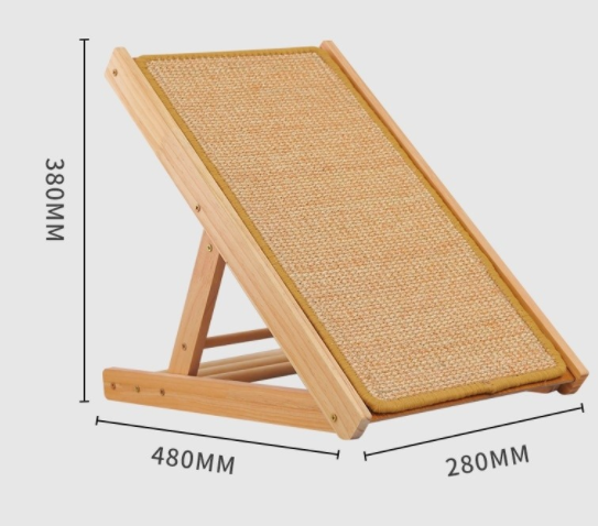 Tabla rascadora ajustable de sisal para gatos.