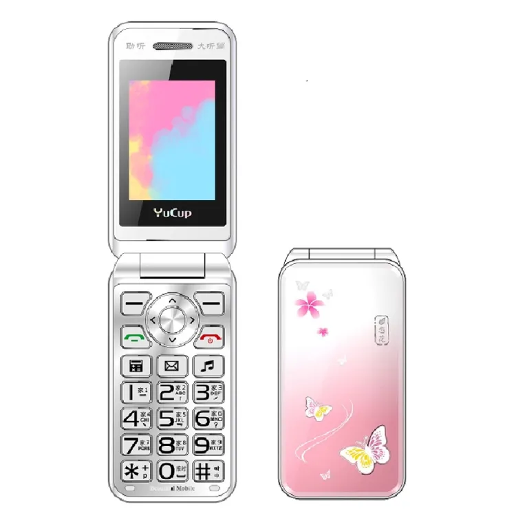 All'ingrosso N509 donne Flip Phone 2.4 pollici 6800mAh Big Keys 2G GSM cellulare