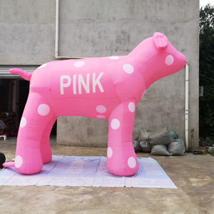Tùy chỉnh lớn <span class=keywords><strong>Inflatable</strong></span> động vật màu hồng <span class=keywords><strong>Dalmatian</strong></span> <span class=keywords><strong>Inflatable</strong></span> màu hồng phim hoạt hình con chó để trang trí - Product Image 1