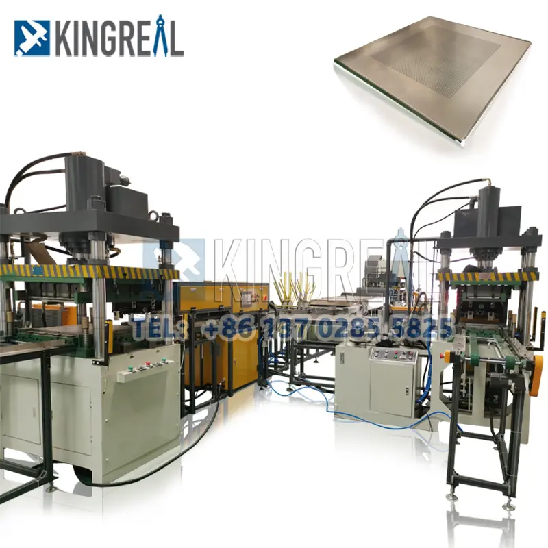 Ligne de perforation KINGREAL pour poinçonneuse à grande vitesse à bobines métalliques pour machine de perforation de plafond en métal avec lisseur