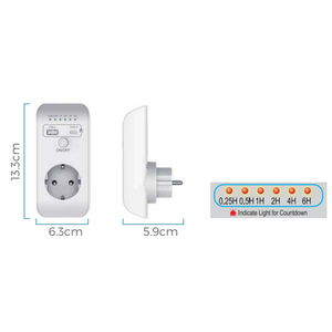 Countdown Timer With USB Charger <strong>Socket</strong> <strong>6</strong> Hour - Product Image 3