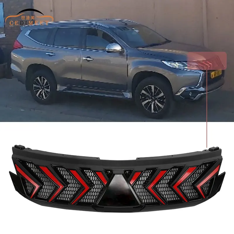 רכב חיצוני אביזרי רכב חלקים קדמי bumper abrille abs חומר מול גריל קדמי סורגים 2016 montero