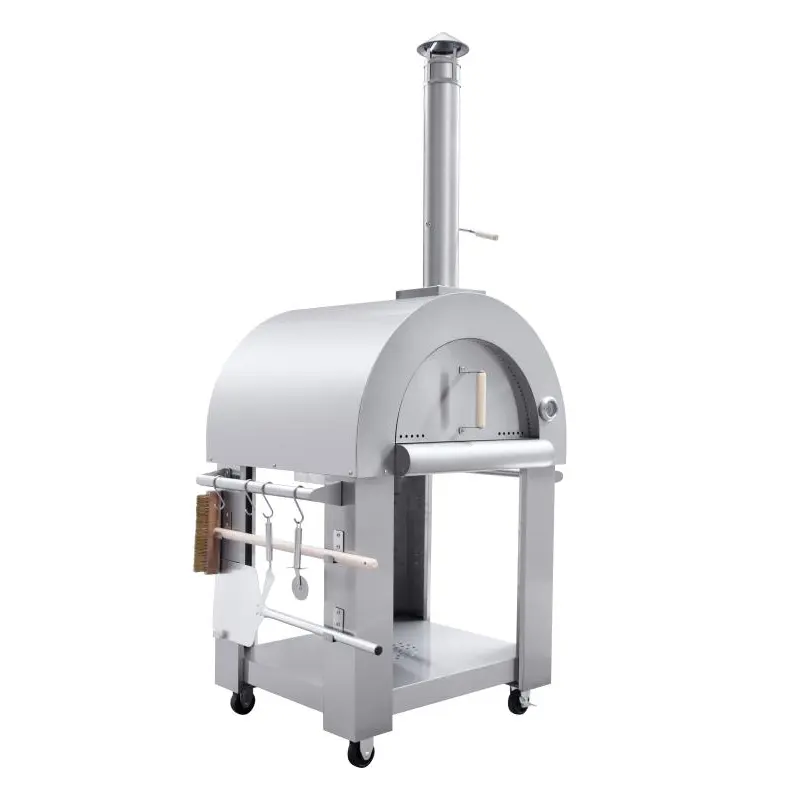 Horno de pizza de acero inoxidable, horno de gas y pellet de madera para exteriores, precio de fábrica