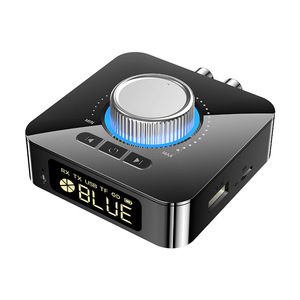 Adaptador receptor y transmisor de Audio Digital inalámbrico con pantalla LED M5, 3,5mm, AUX, R/L, RCA, TF/u-disk, con micrófono