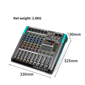 GAX-PA6 <strong>6</strong>-Channel Blueteeth Studio <strong>Audio</strong> Mixer DJ Sound Controller <strong>Interface</strong> USB Drive for PC Recording <strong>Input</strong> XLR Micr Jack - Product Image 4
