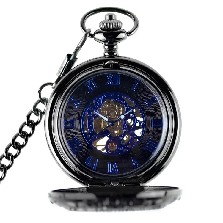 Orologio da tasca meccanico classico di vendita caldo grande orologio da tasca vuoto Vintage goffrato per uomo