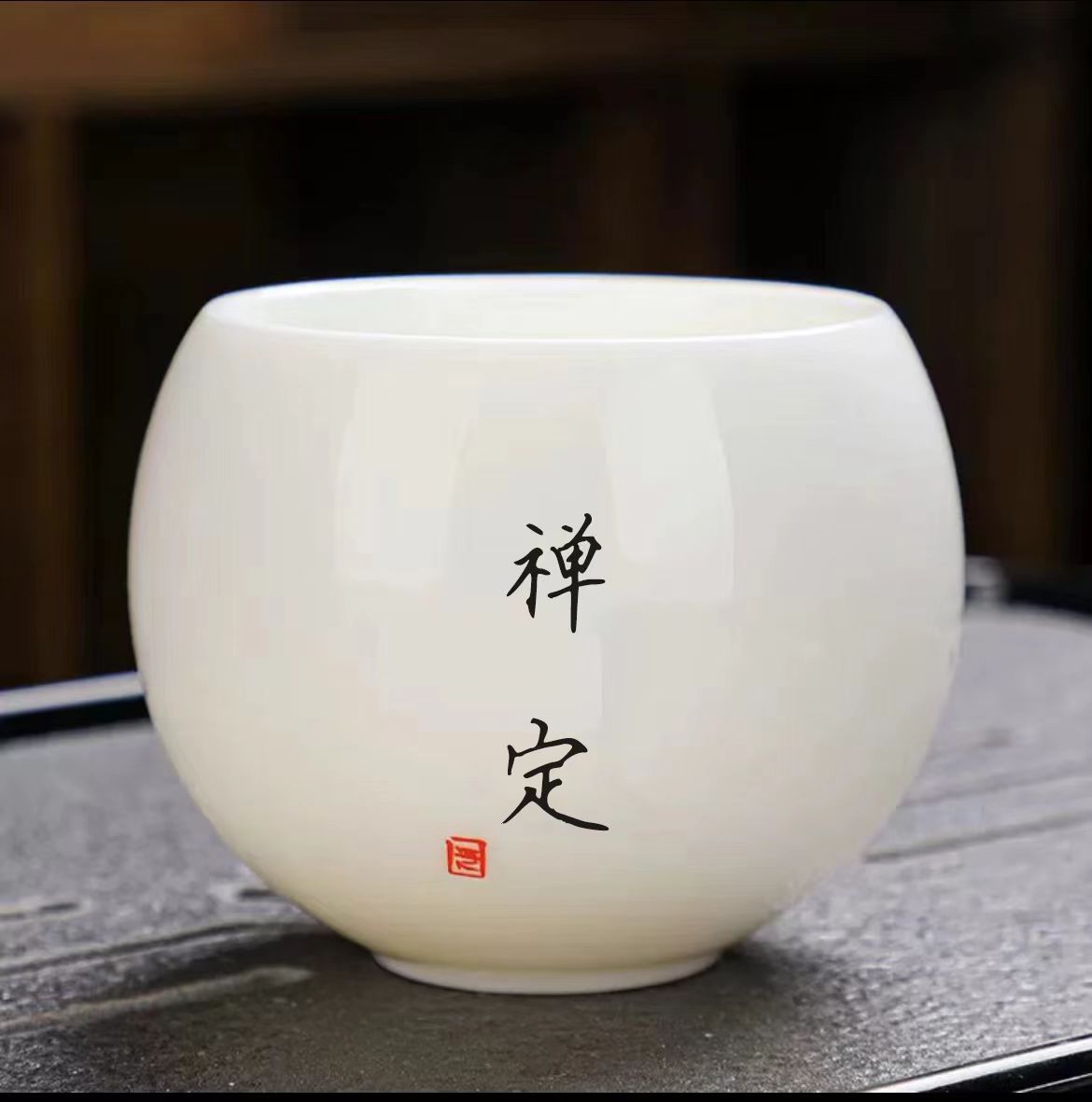 Jade dragon egg cup-zen meditation