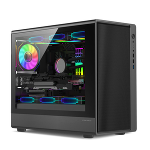Hurricane Beast Black Side Estructura dividida transparente con placa base pequeña, computadora para juegos, estuche vacío de escritorio - Product Image 1