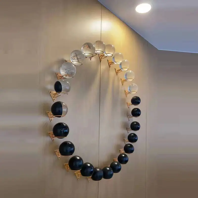 Personalizado de alta calidad moderno arte decorativo resina abstracta decoración de pared gradiente bola de cristal decoración de la pared