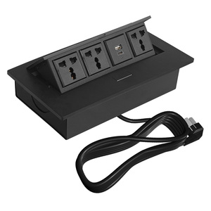 Enchufe de oficina integrado de escritorio de mesa de 3 salidas estándar universal 1U1C emergente con diseño oculto de red SDK - Product Image 4