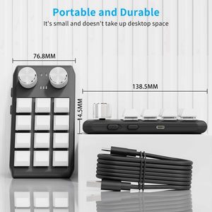 2.4G Wireless <strong>Programmable</strong> Macro Keypads USB-C Mini Customized <strong>Keyboard</strong> 12 Keys 2 Knobs Multimedia LED Light <strong>Mechanical</strong> Hot Swap - Product Image 5
