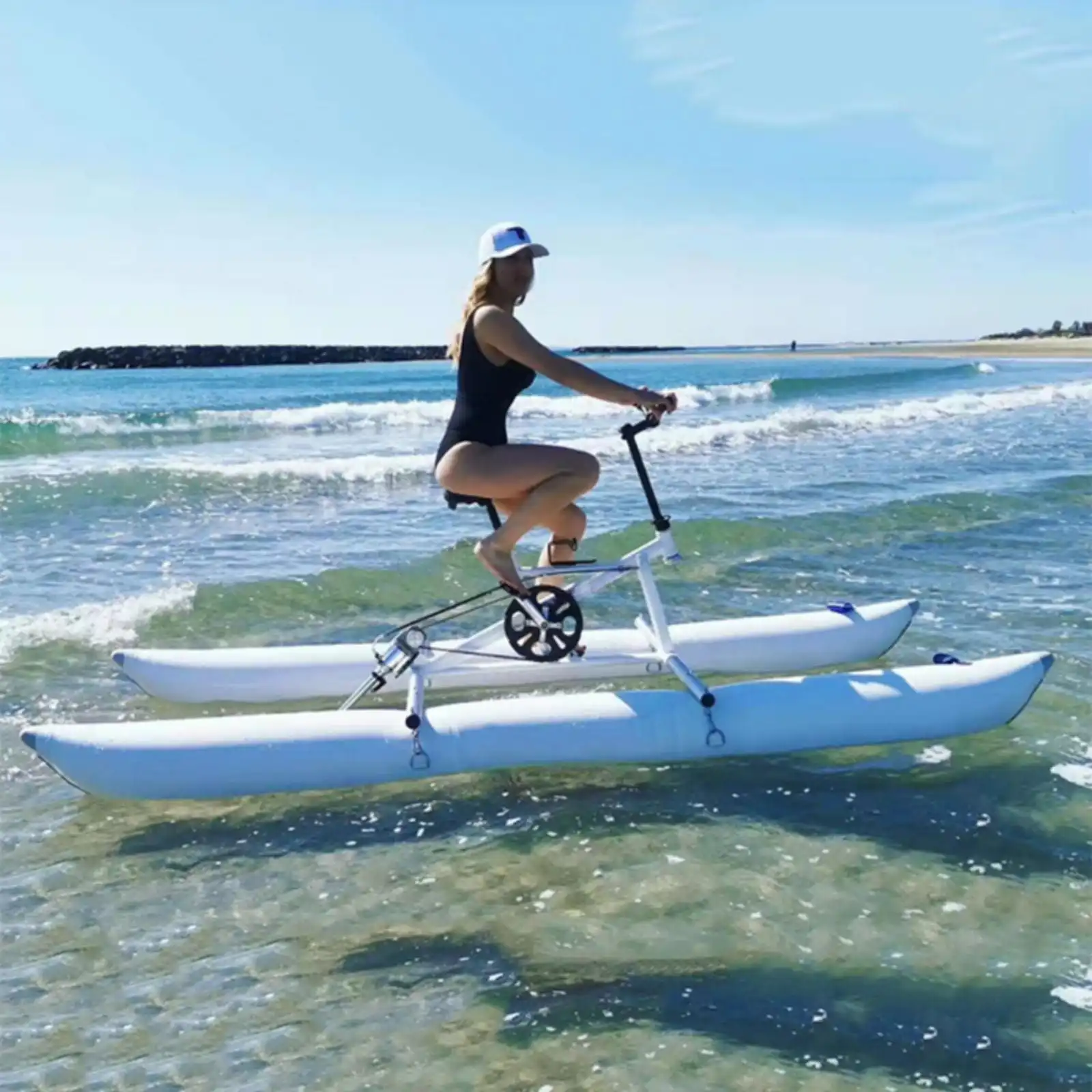 Neues Design Aufblasbares Sup Board Water Bike für eine Person Tragbares Wasser fahrrad Aqua Bike für Wassersport arten