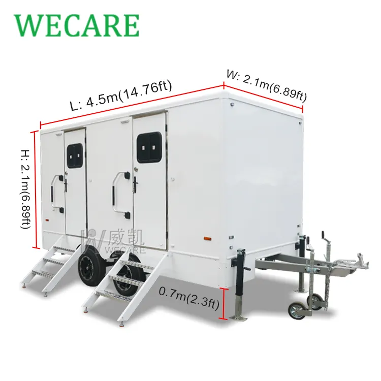 Wecare 고급 휴대 화장실 트레일러 컨테이너 화장실 이동식 플라스틱과 샤워실
