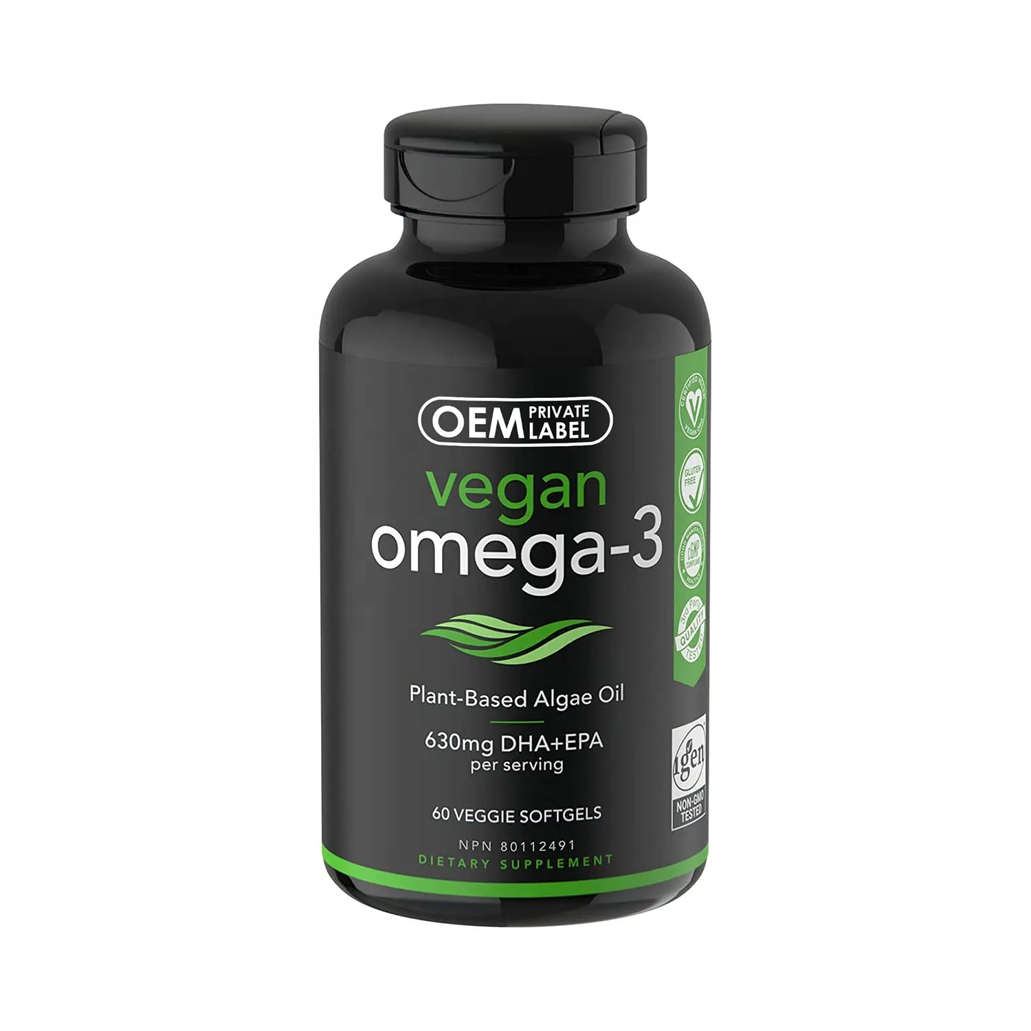 Peivate label omega 3 cápsulas de gel blanda de aceite de pescado niños de alta intensidad para el cerebro y el sistema nervioso DHA EPA soporte con Aceite de algas