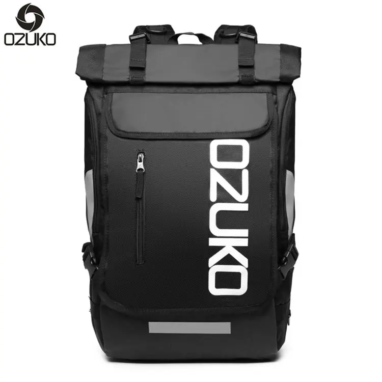 Ozuko-Mochila informal impermeable para ordenador portátil, morral de viaje a la moda para deportes al aire libre, escuela, libros, negocios, nueva