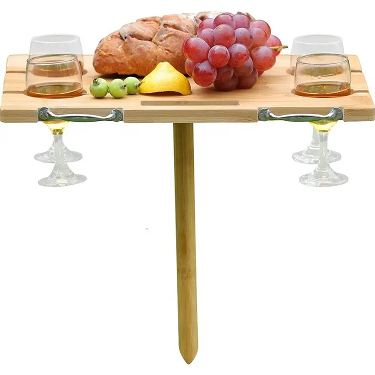 Портативный Бамбуковый винный столик для пикника, складная доска для закусок и сыра/тарелка для улицы в пляжном парке или в помещении