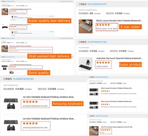 充電式フルサイズ超スリムポケットスウェーデンキーボード折りたたみ式Qwerty折りたたみBluetoothキーボードタッチパッド付き - Product Image 6