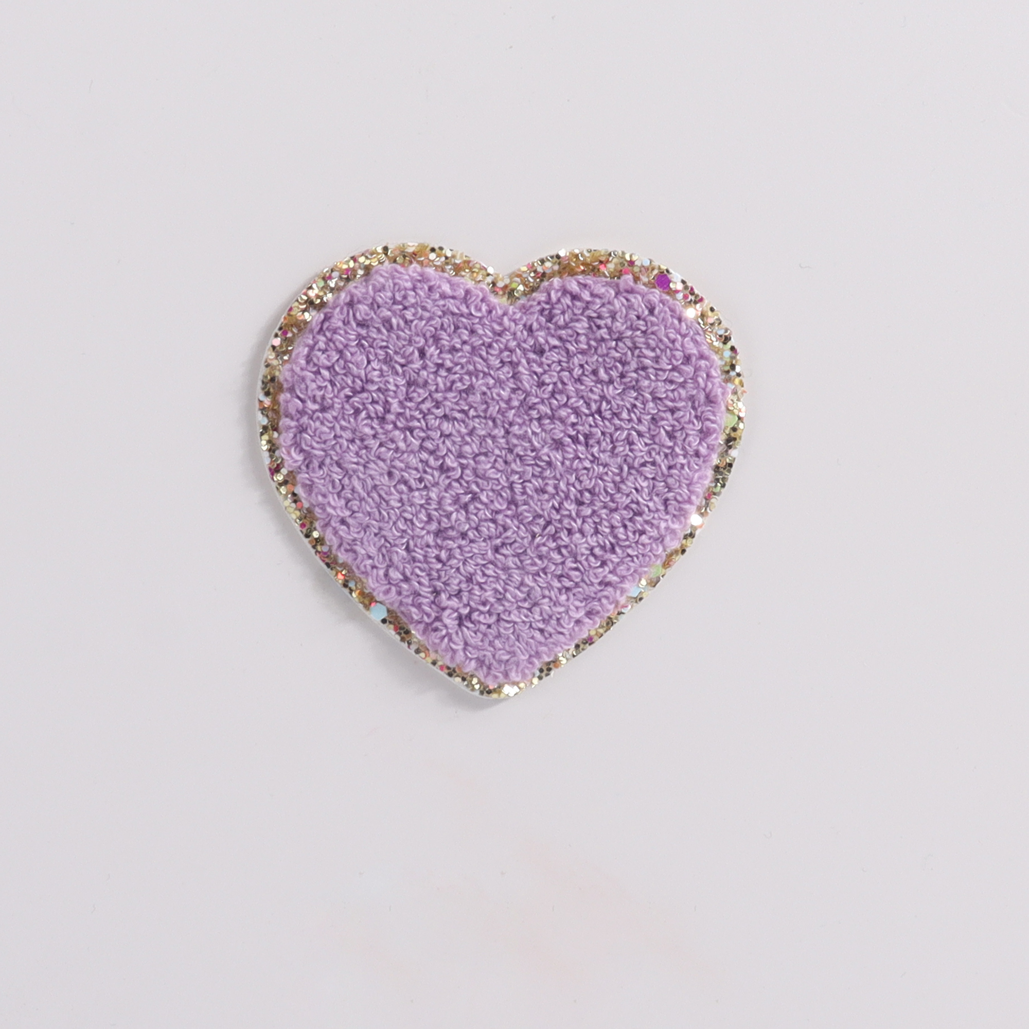 2pcs Large heart patch lilac 7 cm