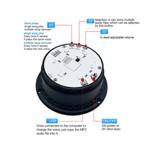 Alto decibelio 120DB Sensor de microondas Alarma de sonido y luz Cambio USB Audio Estroboscópico Sirena audible y visual para uso doméstico al aire libre - Product Image 2