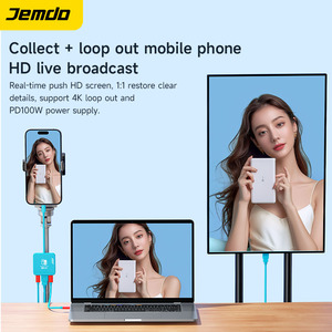 Jemdo Đế Chụp bằng nhựa 5 trong 1 di động để ghi âm 4k vòng lặp HD 1080p Thiết bị kép phát trực tiếp sạc nhanh - Product Image 6