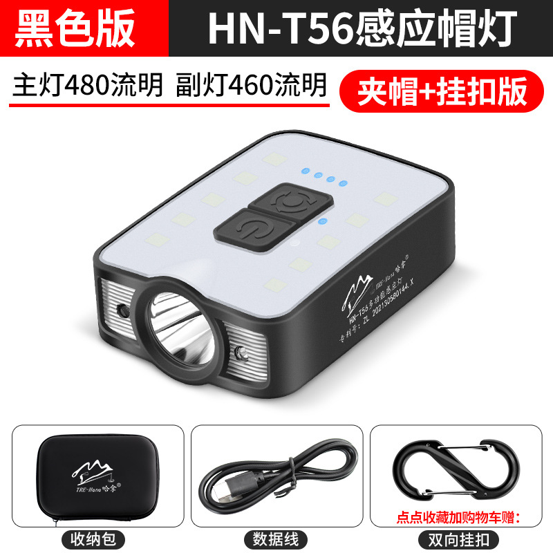 ไฟฉายติดหมวกแบบเหนี่ยวนำ HN-T56, หมวกคลิปออนสีดำพร้อมตะขอ