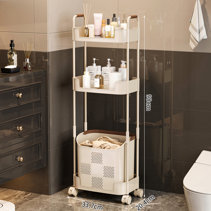 Laundry basket storage rack - three tiers