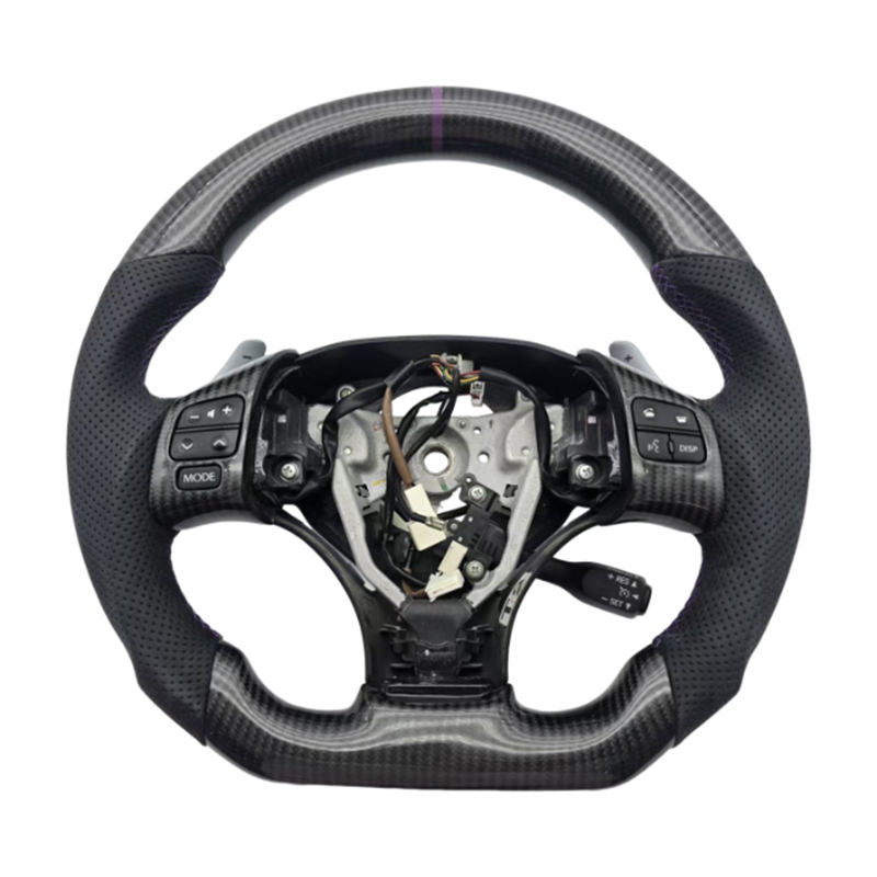 หนังเจาะรู + คาร์บอนไฟเบอร์ + ตะเข็บสีม่วง + ไม่มีปุ่มพาย