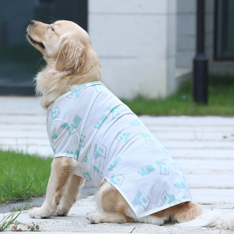 T-shirt verde con stampa a lettere e effetto fresco al tatto.