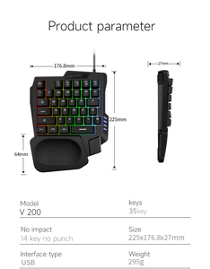 Hot Selling One Hand <strong>Keyboard</strong> Mini Gaming <strong>Keyboard</strong> Wired Backlit Suitable for Phone and <strong>Computer</strong> - Product Image 2