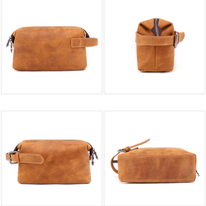 Bearky mới cao cấp nhãn trang điểm tổ chức Túi dopp Kit cạo chính hãng Da thực tế Mens da du lịch đẹp vệ sinh cá nhân Túi - Product Image 2