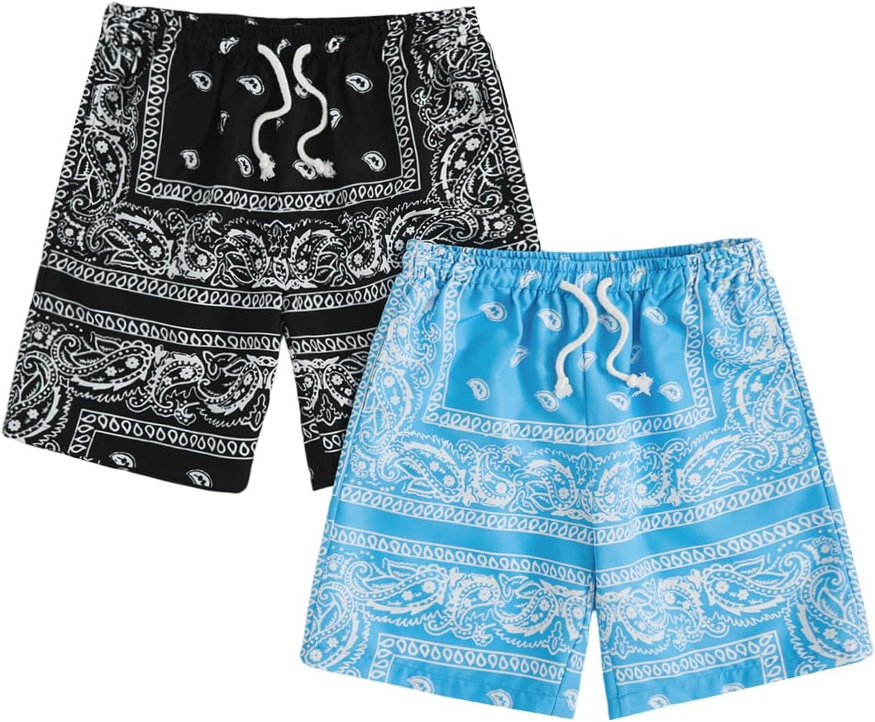 Blue black paisley
