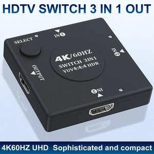 Plug-and-Play 4K 60Hz Monitor HDTV Video Switch Box Conmutador 3 en 1 y PC Computadora Convertidores divisores 3D