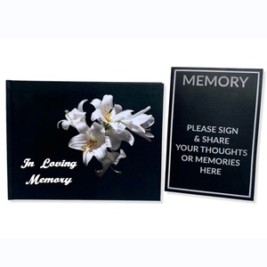 Custom Hard Cover Condolence Book Set Perfect Binding Fancy Offset Paper for Funeral Guest Sign-In &amp; Loving <strong>Memory</strong> - Product Image 3
