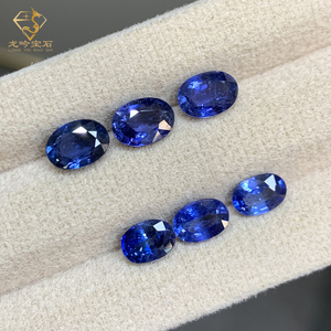 0.5 zaffiro coltivato in laboratorio-10 carati color smeraldo/taglio ovale blu reale laboratorio ha creato pietra zaffiro per gioielli - Product Image 2
