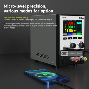 AIXUN SP3005 CNC <strong>Programmable</strong> DC Power Supply 3.5-inch High-<strong>Definition</strong> IPS Screen Low Noise 30w Power Supply Fast Charging - Product Image 5