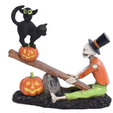 Sculpture de table décorative en os d'Halloween en résine