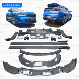 LC karbon fiber gövde kiti ile ön dudak yan etekler ve arka dudak spoiler üst kanatları BMW X2 F39 için uygun - Product Image 1