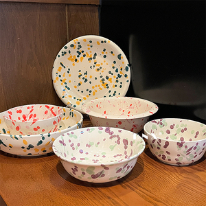北欧彩色泼墨家用餐具套装高档餐具日常使用精美菜肴 - Product Image 6