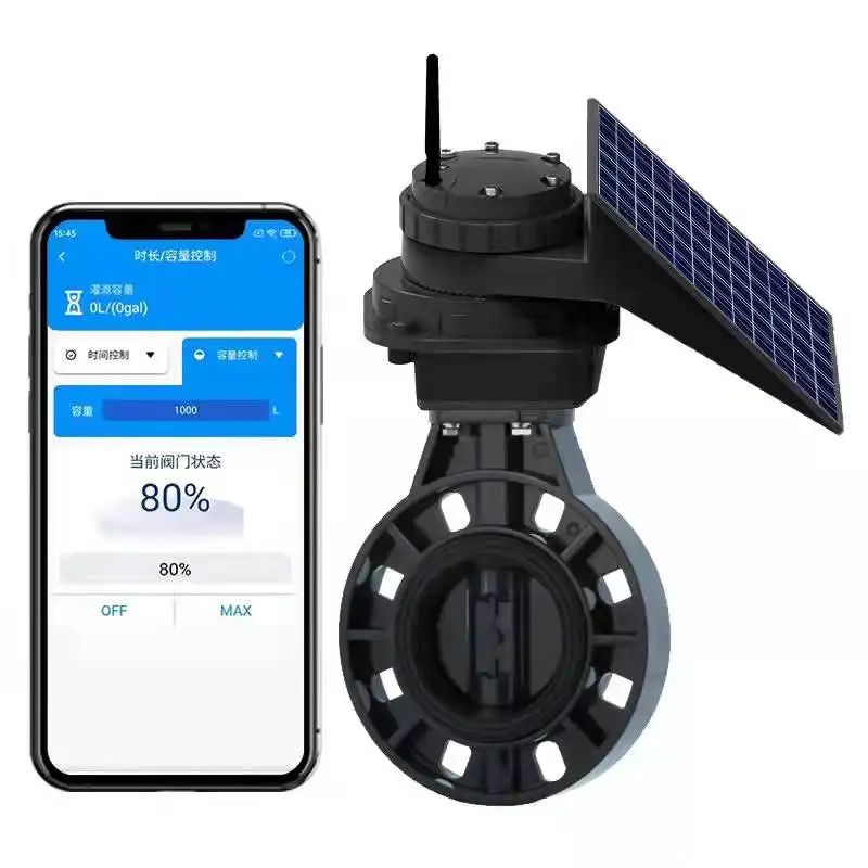 Kit de riego de sistema de válvula solar para jardín por controlador inteligente de rociadores Forirrigation Lorawan interruptor inteligente válvula Lora/Gsm