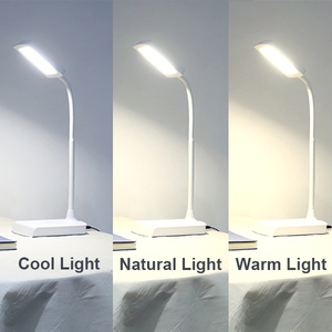 Erp Rohs Ce esnek boyun 3 kademeli Dimmer öğrenci okuma çalışma lambası Led masa lambası lambası telefon şarj portu - Product Image 6