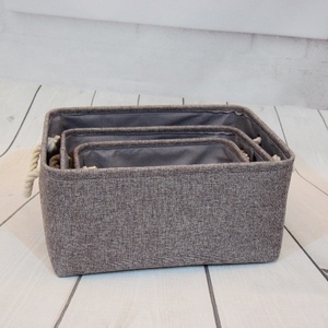 Đóng Mở Thoáng Khí Vải Lanh Lưu Trữ Giỏ Vuông EVA Polyester Vải Với Có Thể Gập Lại Tính Năng Cho Tạp Chí Cổ - Product Image 3